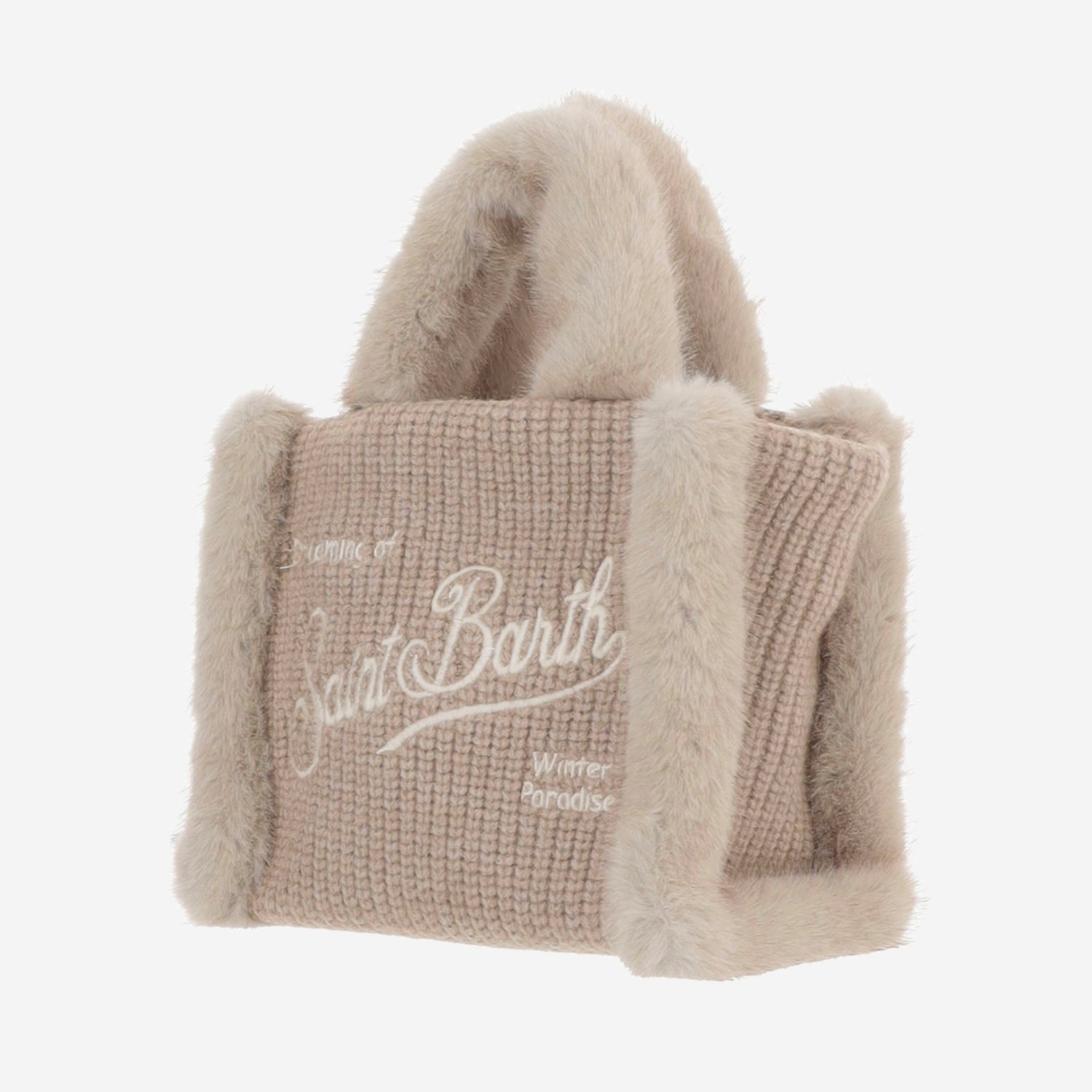 BORSA IN MISTO LANA CON DETTAGLI IN PELLICCIA ECOLOGICA VAMI022 00521M MC2 SAINT BARTH 