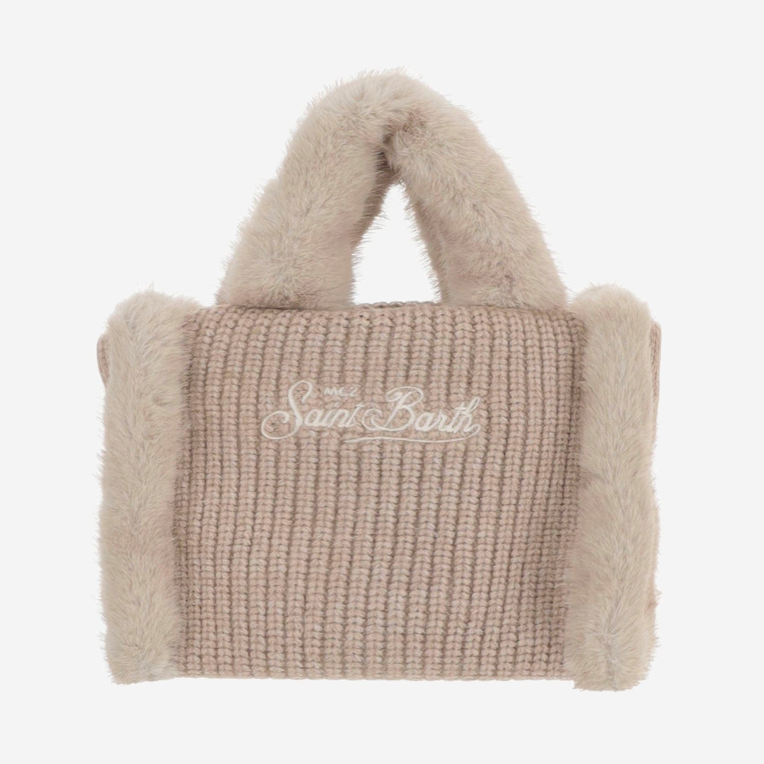 BORSA IN MISTO LANA CON DETTAGLI IN PELLICCIA ECOLOGICA VAMI022 00521M MC2 SAINT BARTH 