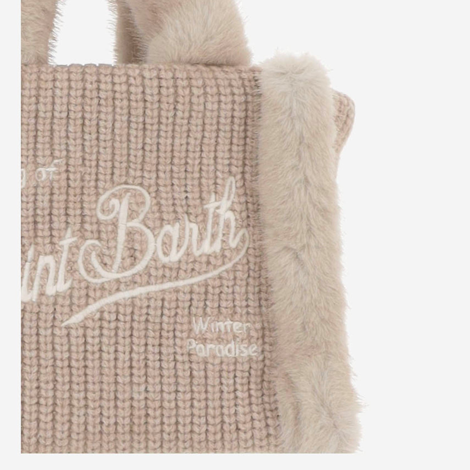 BORSA IN MISTO LANA CON DETTAGLI IN PELLICCIA ECOLOGICA VAMI022 00521M MC2 SAINT BARTH 