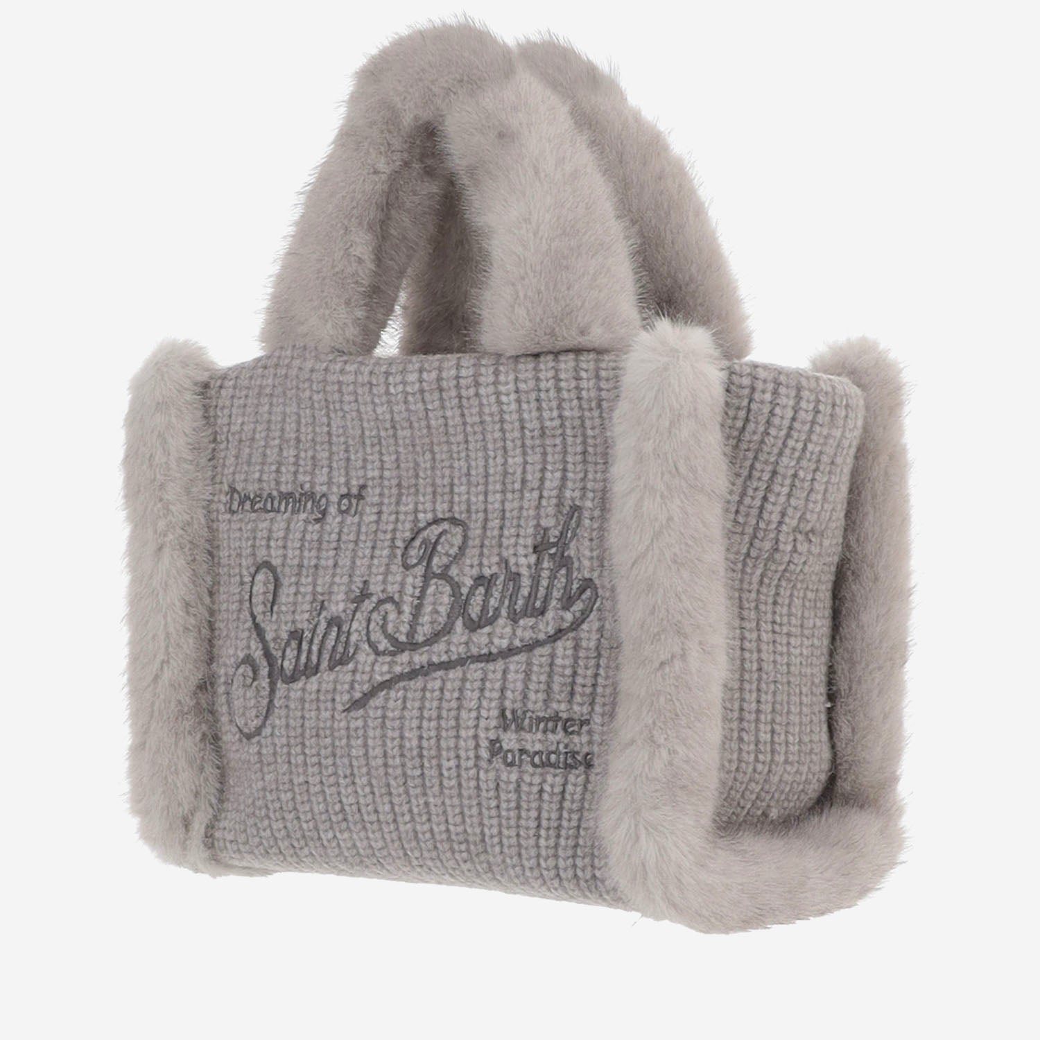BORSA IN MISTO LANA CON DETTAGLI IN PELLICCIA ECOLOGICA VAMI022 03999M MC2 SAINT BARTH 