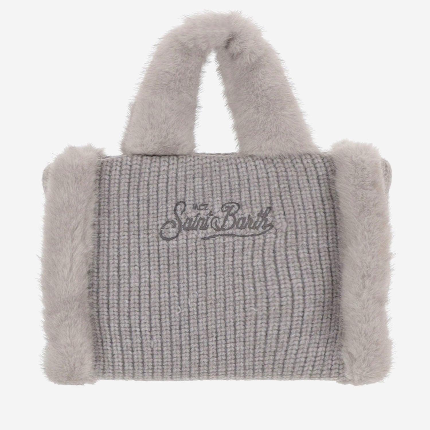 BORSA IN MISTO LANA CON DETTAGLI IN PELLICCIA ECOLOGICA VAMI022 03999M MC2 SAINT BARTH 
