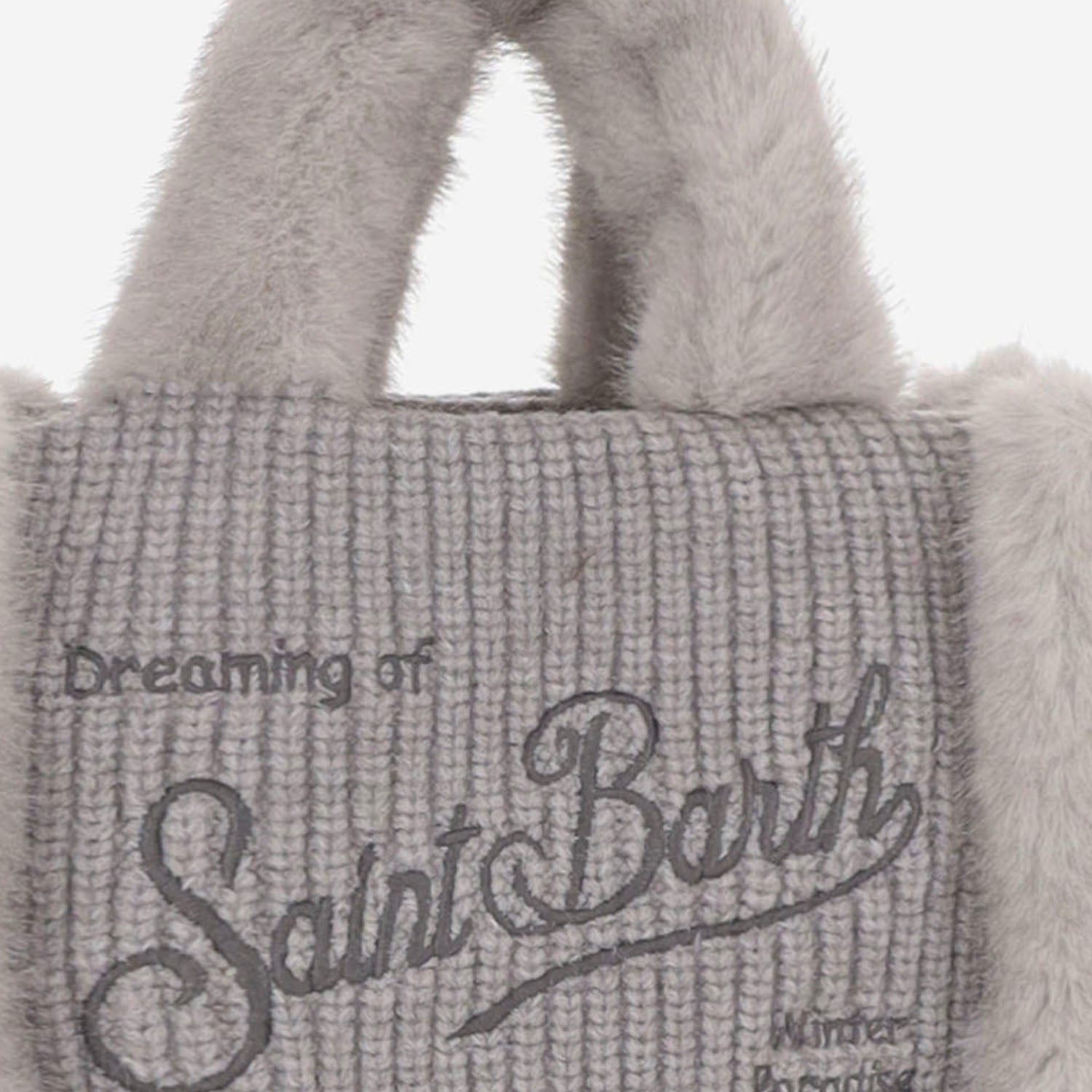BORSA IN MISTO LANA CON DETTAGLI IN PELLICCIA ECOLOGICA VAMI022 03999M MC2 SAINT BARTH 