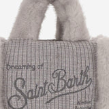 BORSA IN MISTO LANA CON DETTAGLI IN PELLICCIA ECOLOGICA VAMI022 03999M MC2 SAINT BARTH 