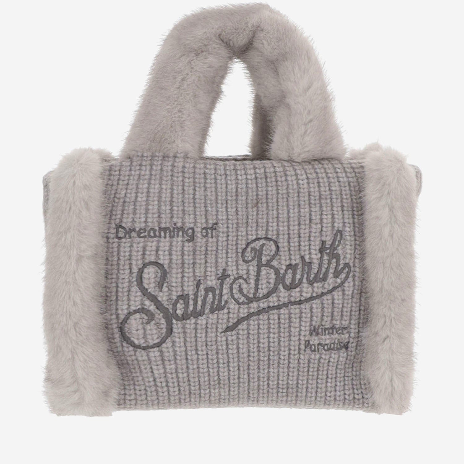 BORSA IN MISTO LANA CON DETTAGLI IN PELLICCIA ECOLOGICA VAMI022 03999M MC2 SAINT BARTH 