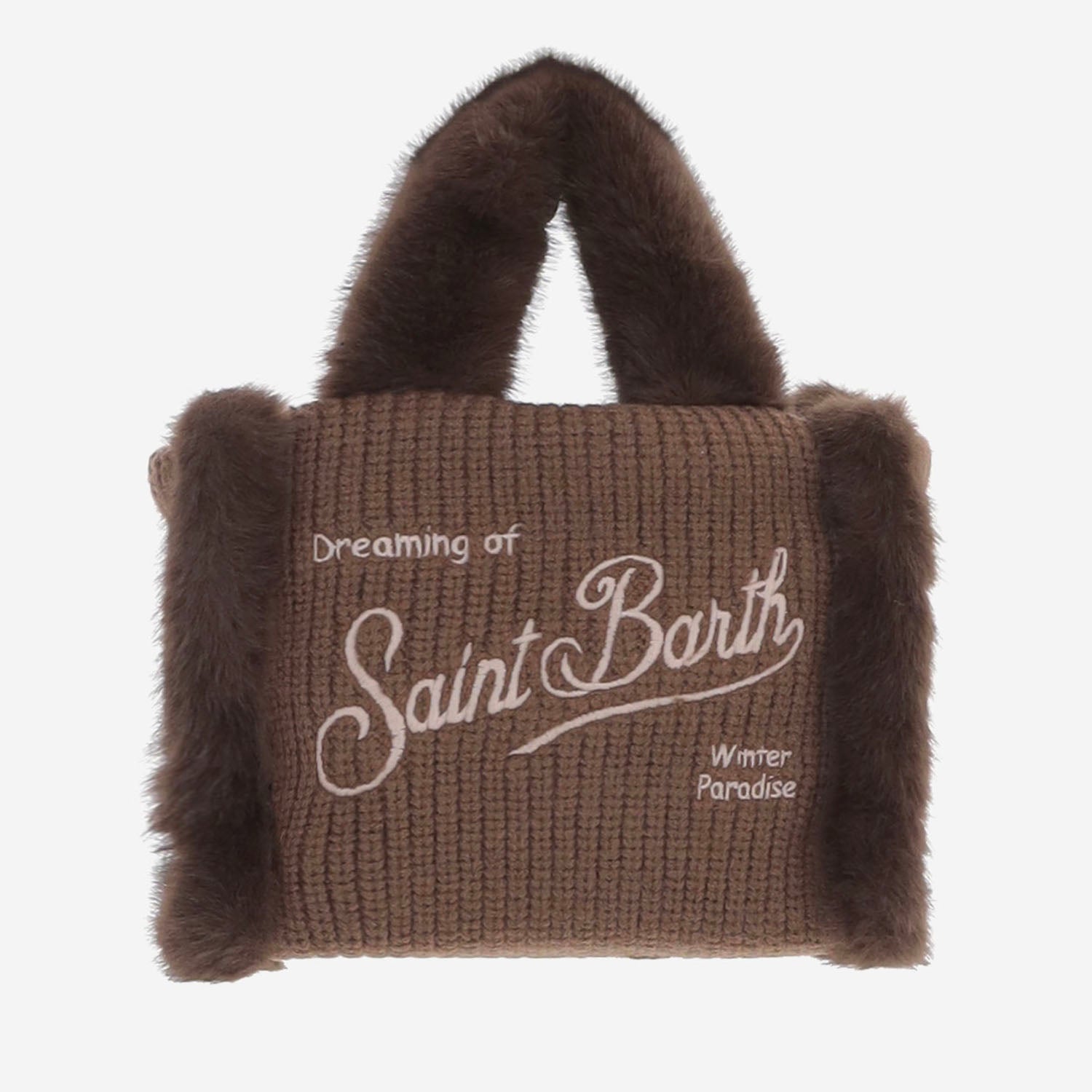 BORSA IN MISTO LANA CON DETTAGLI IN PELLICCIA ECOLOGICA VAMI022 04000M MC2 SAINT BARTH 
