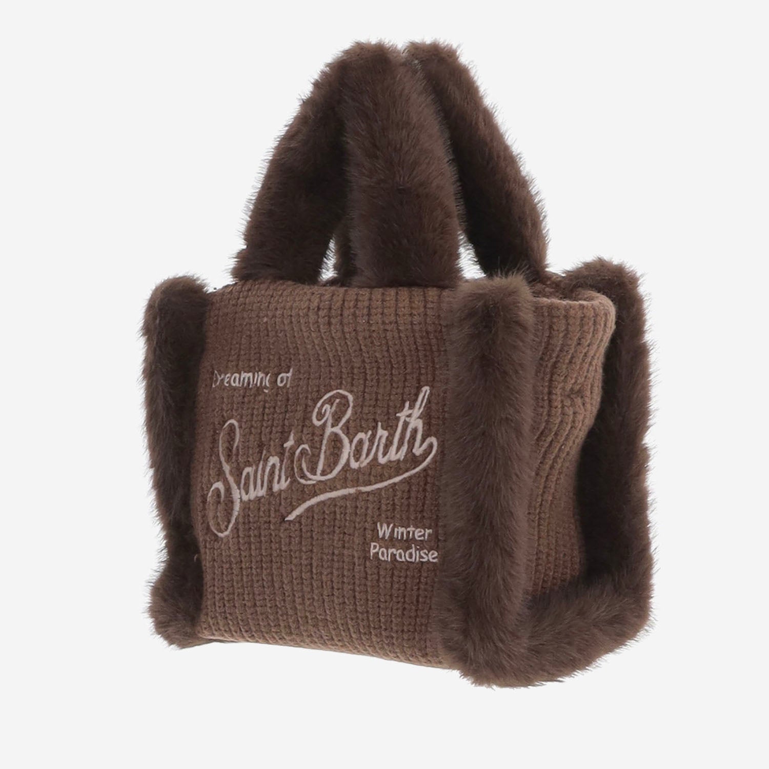 BORSA IN MISTO LANA CON DETTAGLI IN PELLICCIA ECOLOGICA VAMI022 04000M MC2 SAINT BARTH 