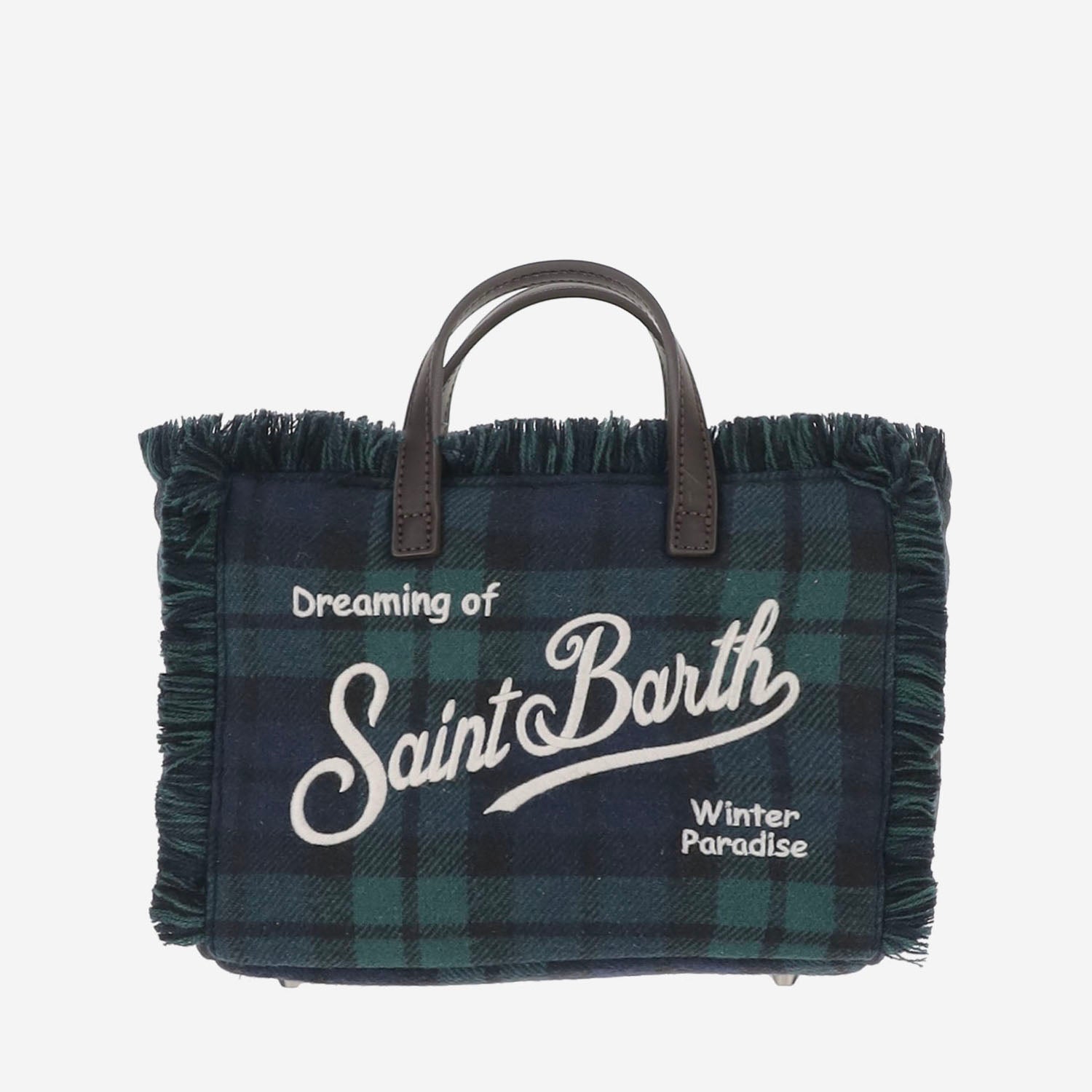 BORSA IN MISTO LANA CON FRANGE E LOGO VAMI031 00142M MC2 SAINT BARTH 