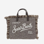 BORSA IN MISTO LANA A SPIGATO CON FRANGE E LOGO VAMI031 04514M MC2 SAINT BARTH 