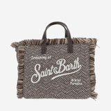 BORSA IN MISTO LANA A SPIGATO CON FRANGE E LOGO VAMI031 04514M MC2 SAINT BARTH 