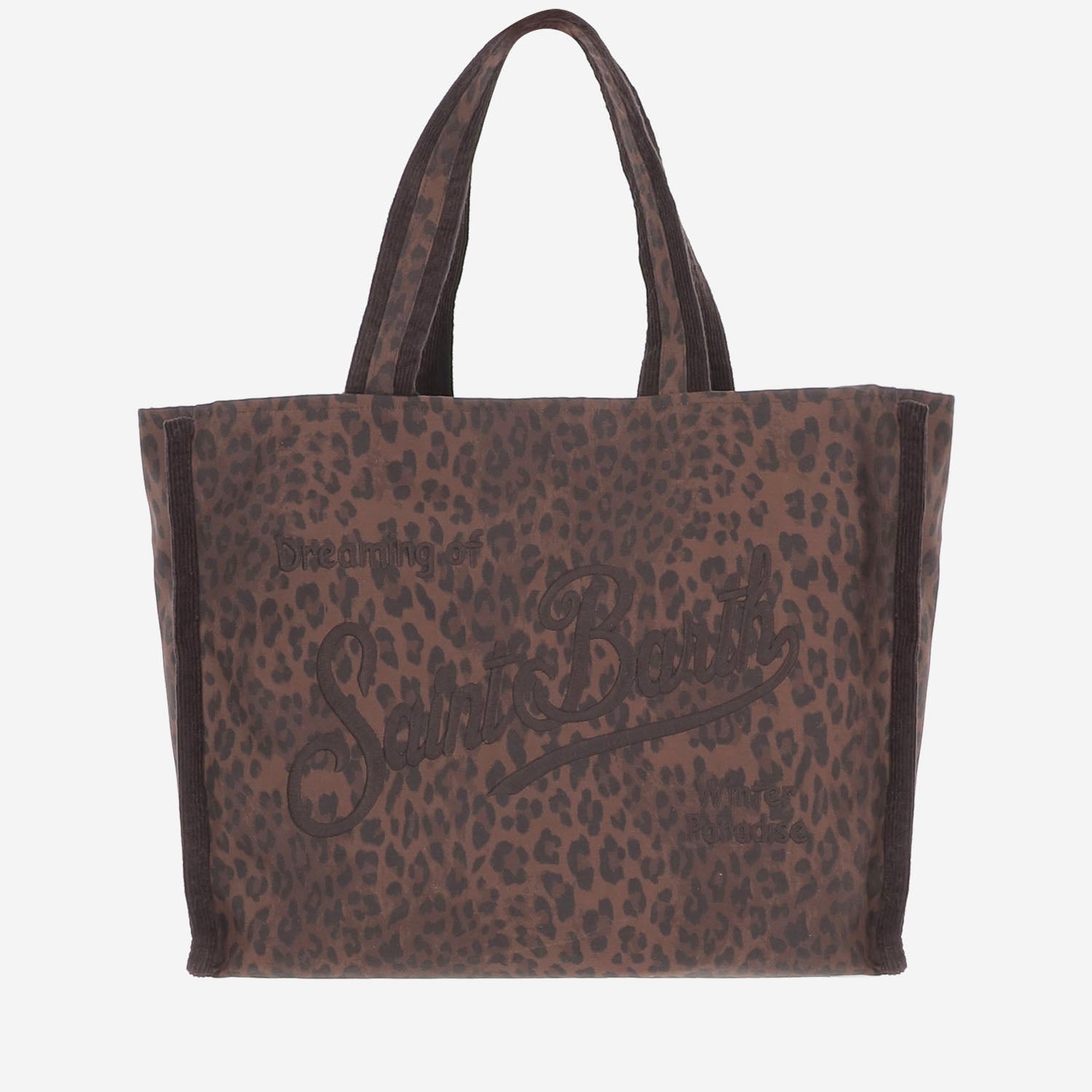 BORSA IN MISTO COTONE CON LOGO E MOTIVO ANIMALIER VANI046 00212M MC2 SAINT BARTH 