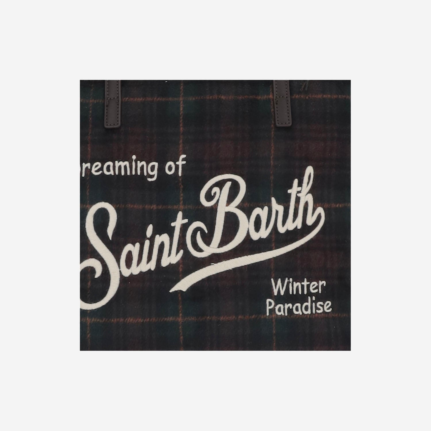 BORSA IN MISTO LANA A TARTAN CON LOGO VANI048 00468M MC2 SAINT BARTH 