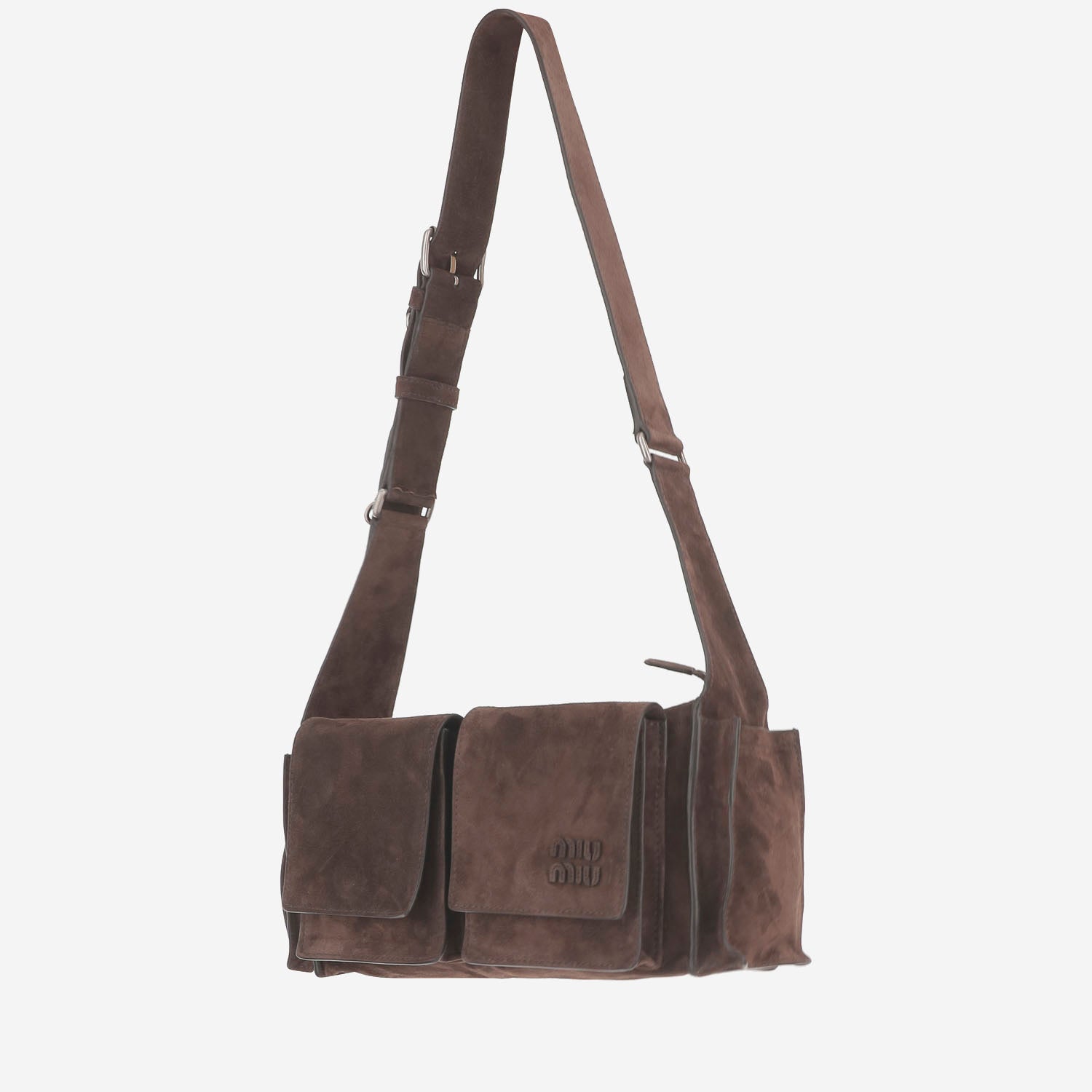 Borsa a tracolla Utilitaire in pelle scamosciata 5BC205 2CSSF0324 MIU MIU 
