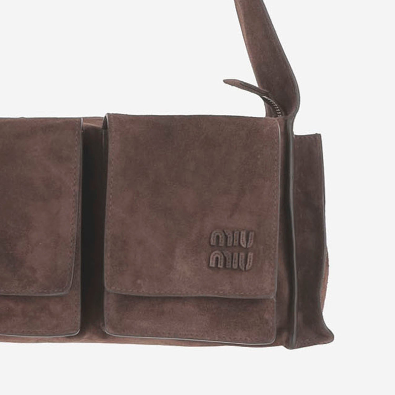 Borsa a tracolla Utilitaire in pelle scamosciata 5BC205 2CSSF0324 MIU MIU 