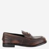 MOCASSINI IN PELLE EFFETTO VINTAGE<BR/> 5D773D 3G48F0192 MIU MIU 