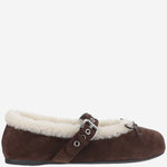 BALLERINE IN PELLE SCAMOSCIATA CON LOGO<BR/><BR/> 5F764E Z0GF0003 MIU MIU 