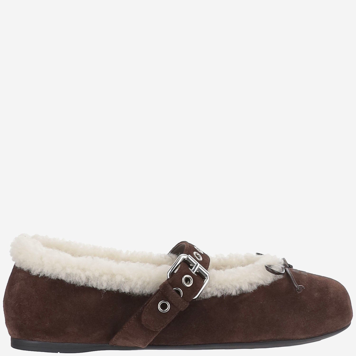 BALLERINE IN PELLE SCAMOSCIATA CON LOGO<BR/><BR/> 5F764E Z0GF0003 MIU MIU 