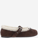 BALLERINE IN PELLE SCAMOSCIATA CON LOGO<BR/><BR/> 5F764E Z0GF0003 MIU MIU 