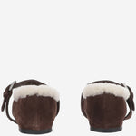 BALLERINE IN PELLE SCAMOSCIATA CON LOGO<BR/><BR/> 5F764E Z0GF0003 MIU MIU 