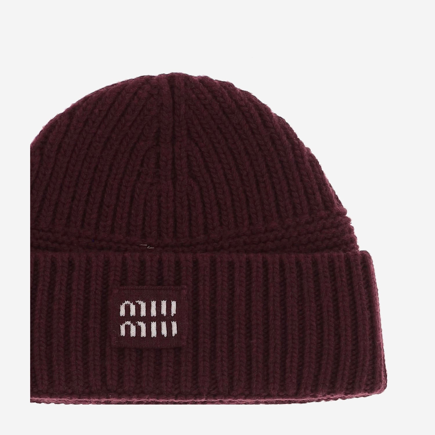 BEANIE IN LANA E CASHMERE CON LOGO 5HC539 2F8SF0399 MIU MIU 