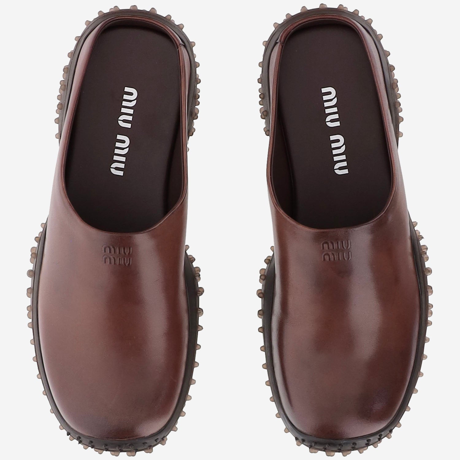 SABOT IN PELLE CON LOGO 5R802E 5ODF0201 MIU MIU 