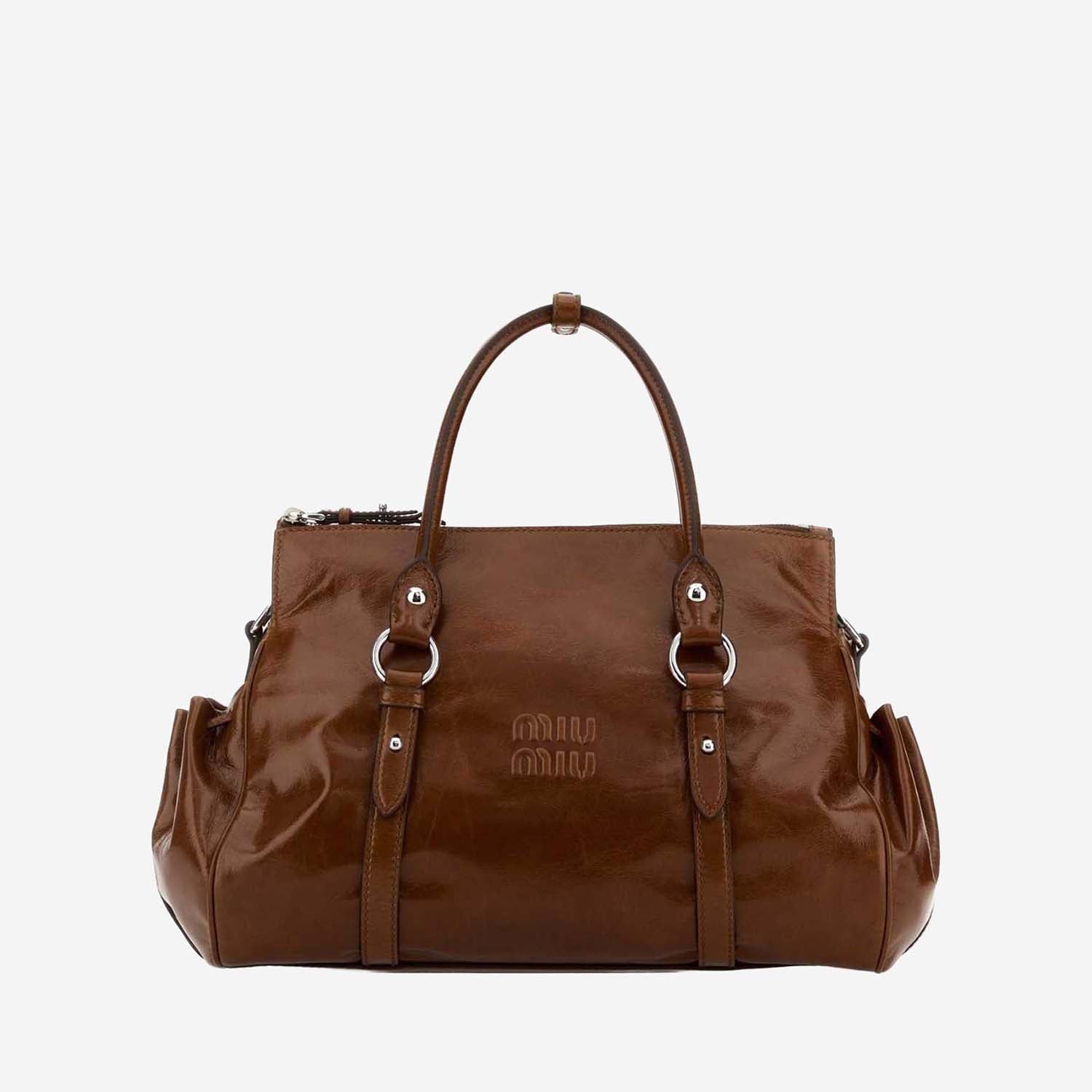 BORSA IN PELLE CON LOGO 5BA328 2A44F0BW5 MIU MIU 