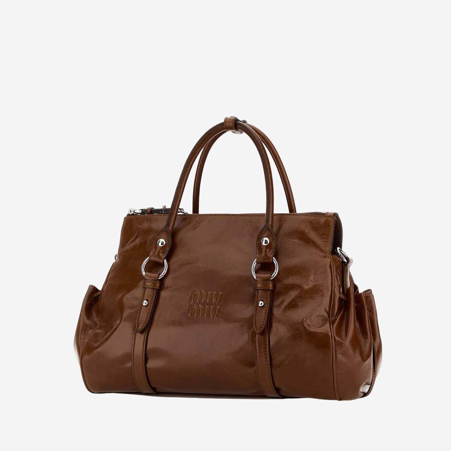 BORSA IN PELLE CON LOGO 5BA328 2A44F0BW5 MIU MIU 