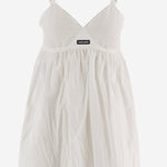 ABITO IN COTONE E LINO CON CORPETTO ARRICCIATO MF6417 196JF0009 MIU MIU 
