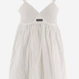 ABITO IN COTONE E LINO CON CORPETTO ARRICCIATO MF6417 196JF0009 MIU MIU 