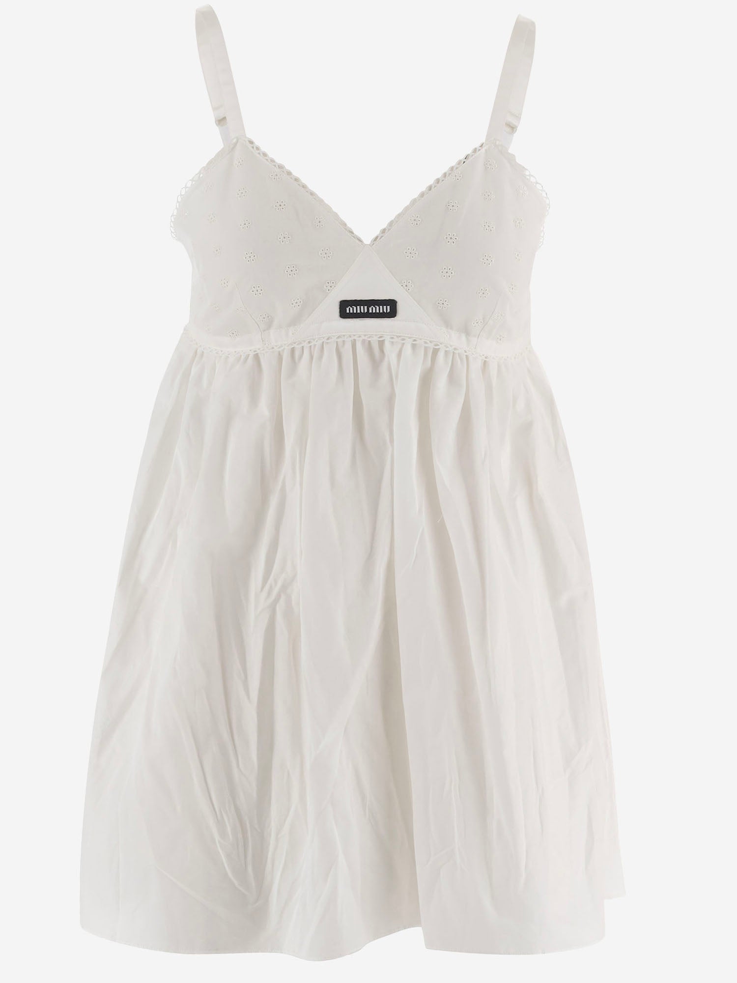 ABITO IN COTONE E LINO CON CORPETTO ARRICCIATO MF6417 196JF0009 MIU MIU 