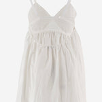 ABITO IN COTONE E LINO CON CORPETTO ARRICCIATO MF6417 196JF0009 MIU MIU 