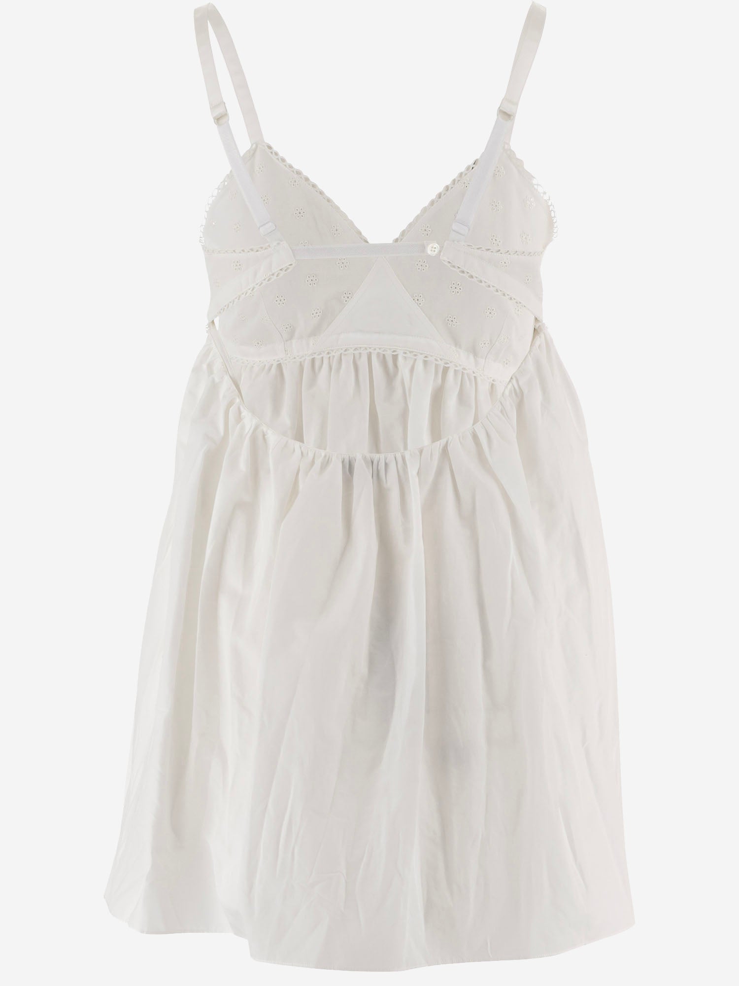 ABITO IN COTONE E LINO CON CORPETTO ARRICCIATO MF6417 196JF0009 MIU MIU 