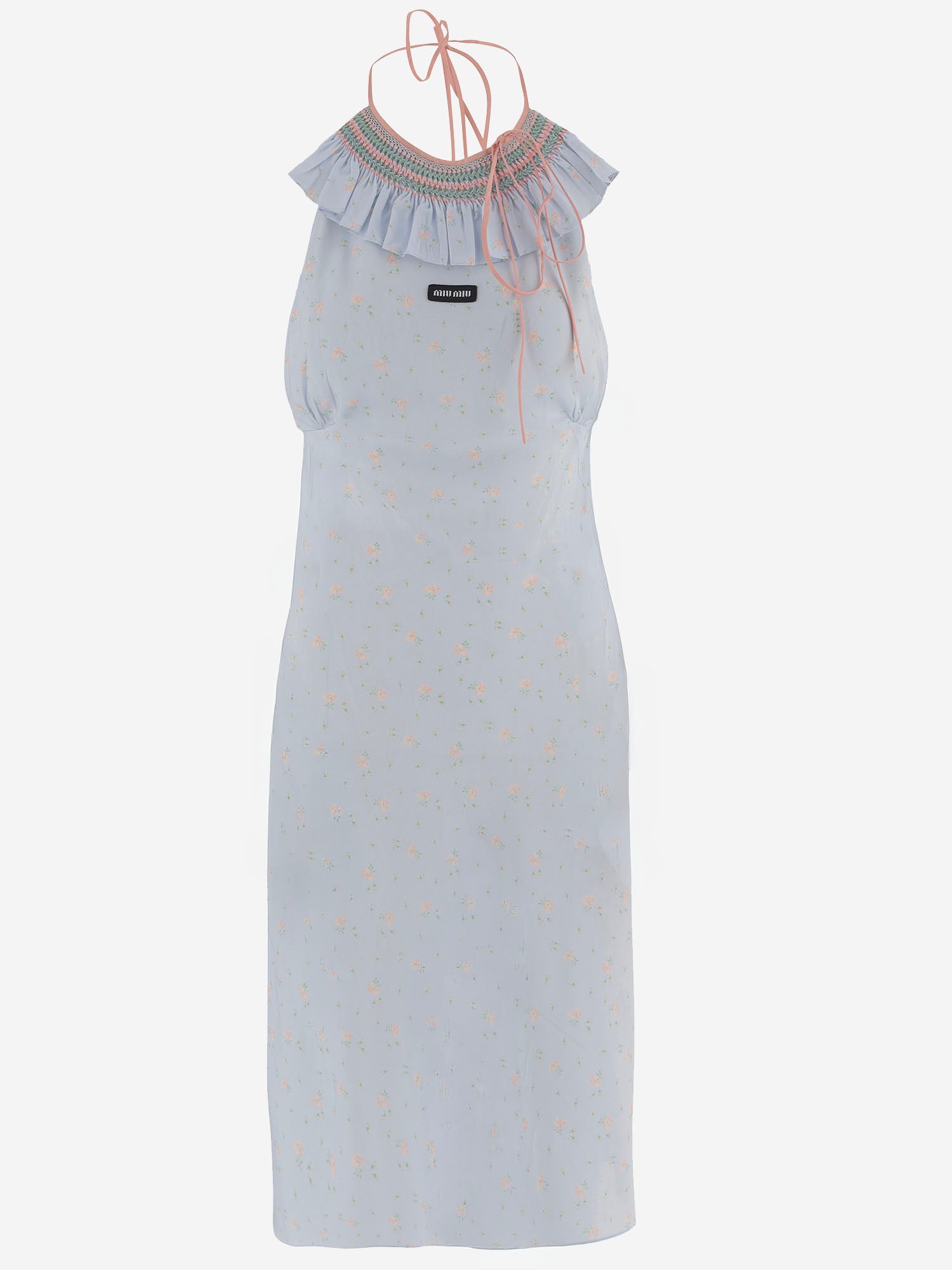 ABITO IN SETA CON SCOLLO ARRICCIATO MF6432 19UVF05LL MIU MIU 
