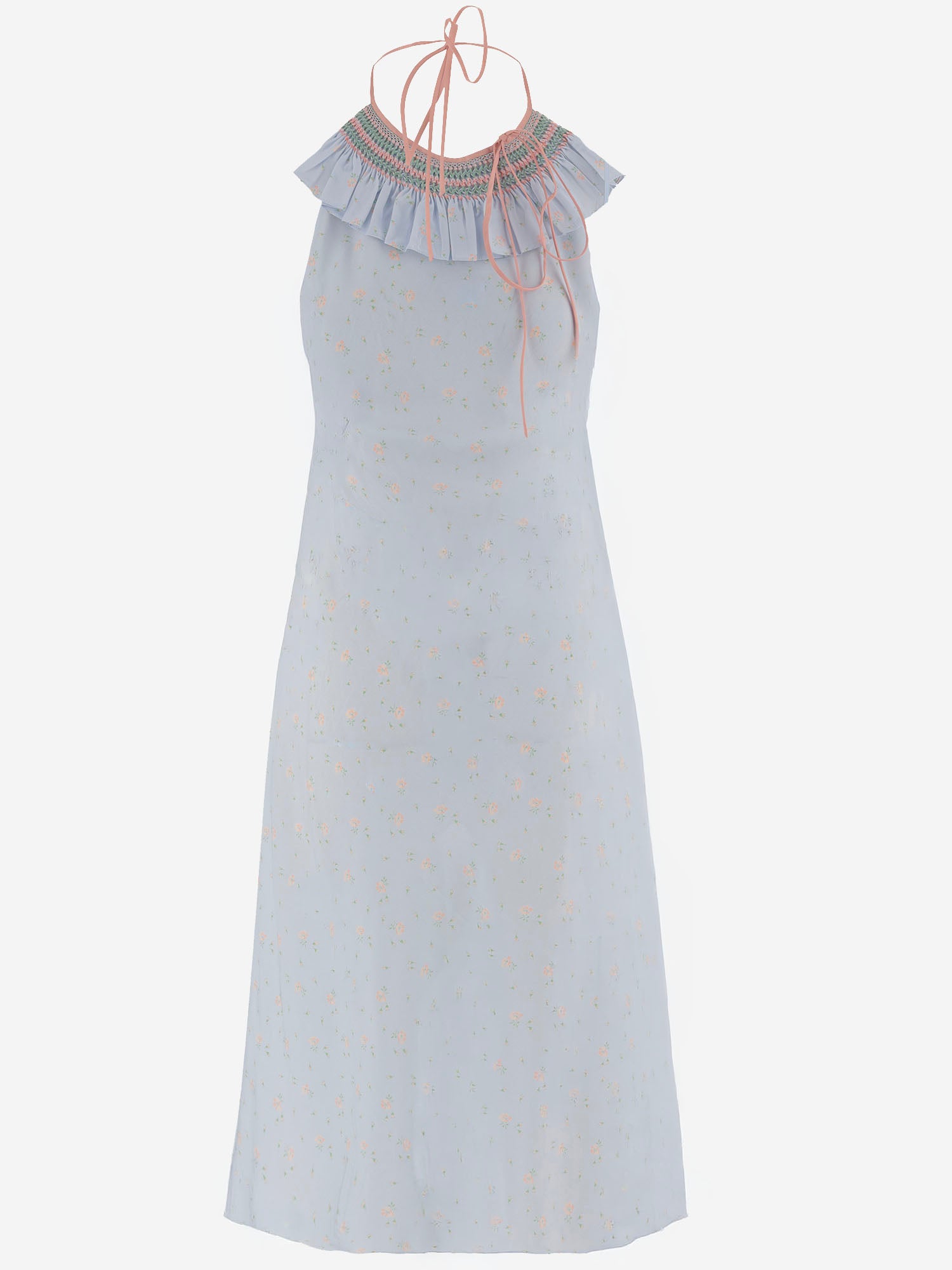 ABITO IN SETA CON SCOLLO ARRICCIATO MF6432 19UVF05LL MIU MIU 