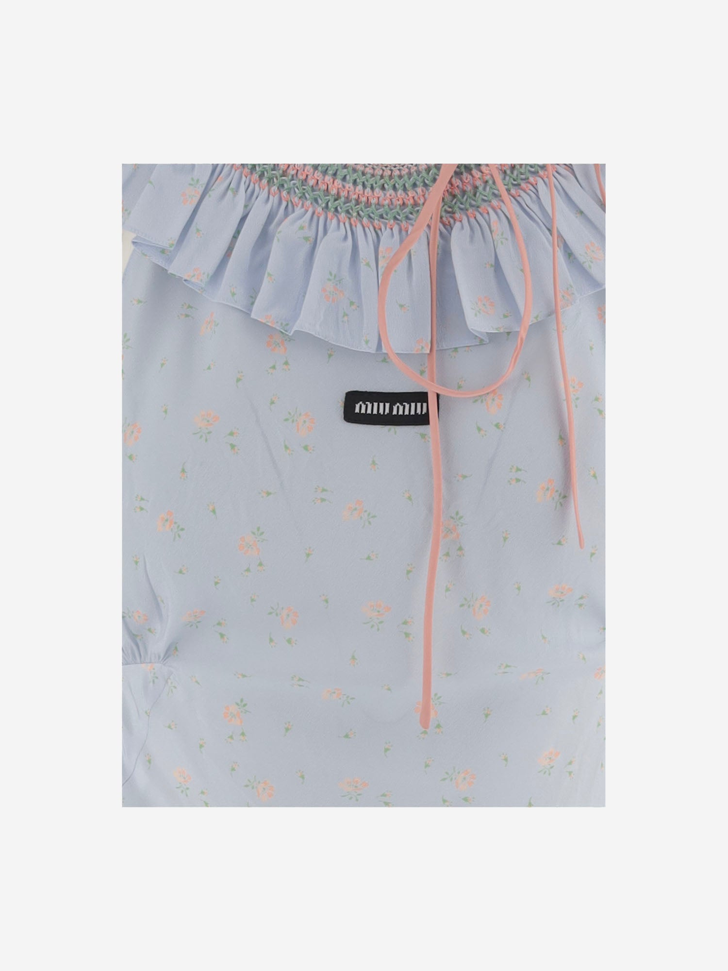 ABITO IN SETA CON SCOLLO ARRICCIATO MF6432 19UVF05LL MIU MIU 