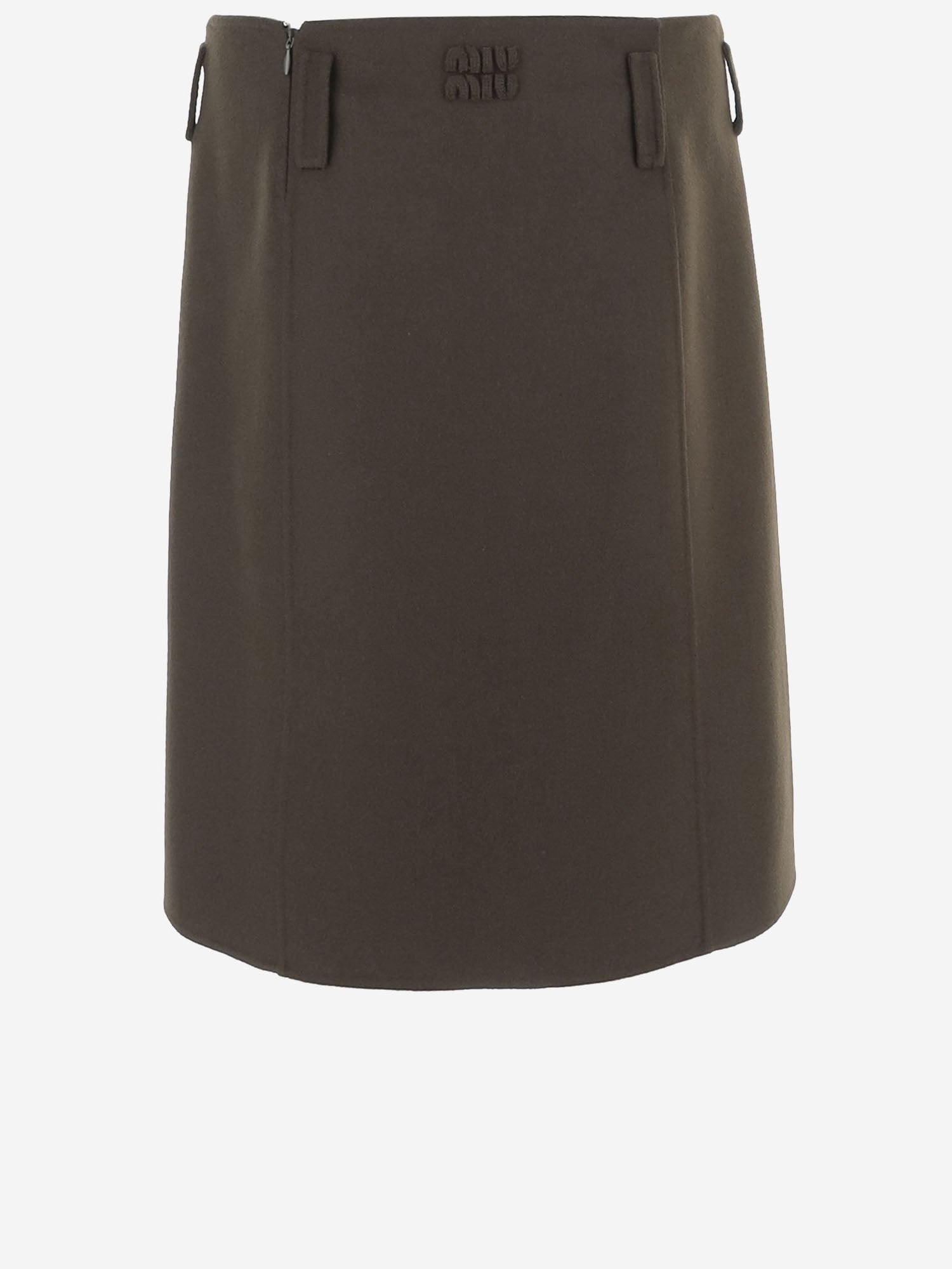 GONNA IN LANA E CASHMERE CON LOGO MG2751 15Q8F0334 MIU MIU 