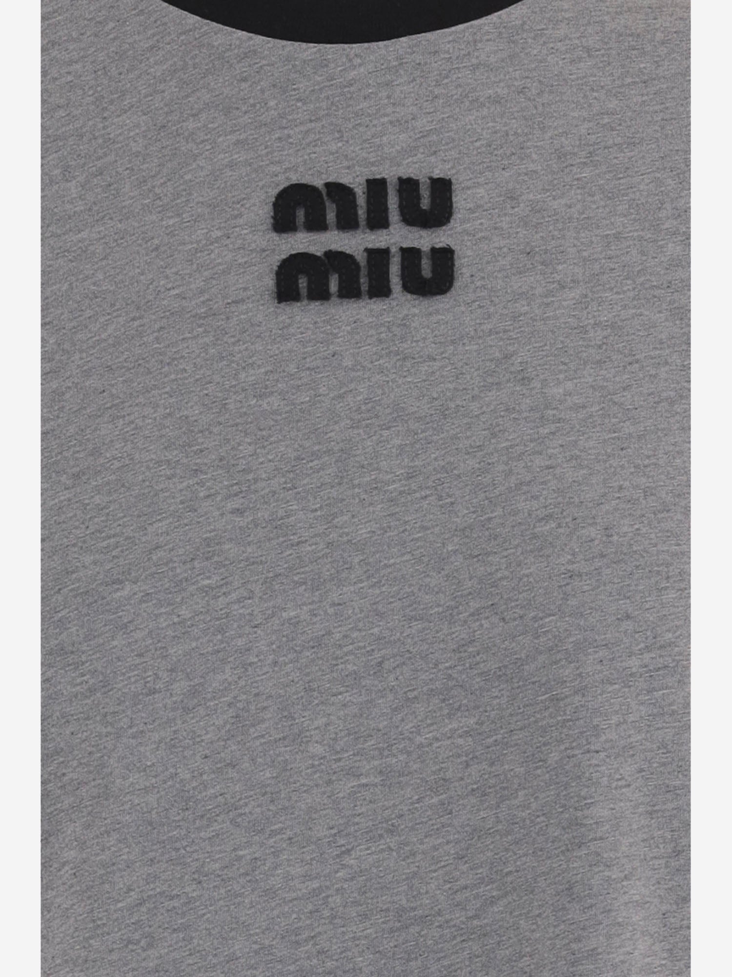 MAGLIA IN COTONE CON LOGO MJLA31 1841F0BD9 MIU MIU 