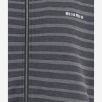 FELPA IN COTONE CON MOTIVO A RIGHE MJLA69 174VF052N MIU MIU 