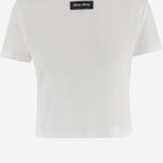 T-SHIRT IN COTONE CON LOGO MJNA45 6398F0009 MIU MIU 
