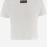 T-SHIRT IN COTONE CON LOGO MJNA45 6398F0009 MIU MIU 