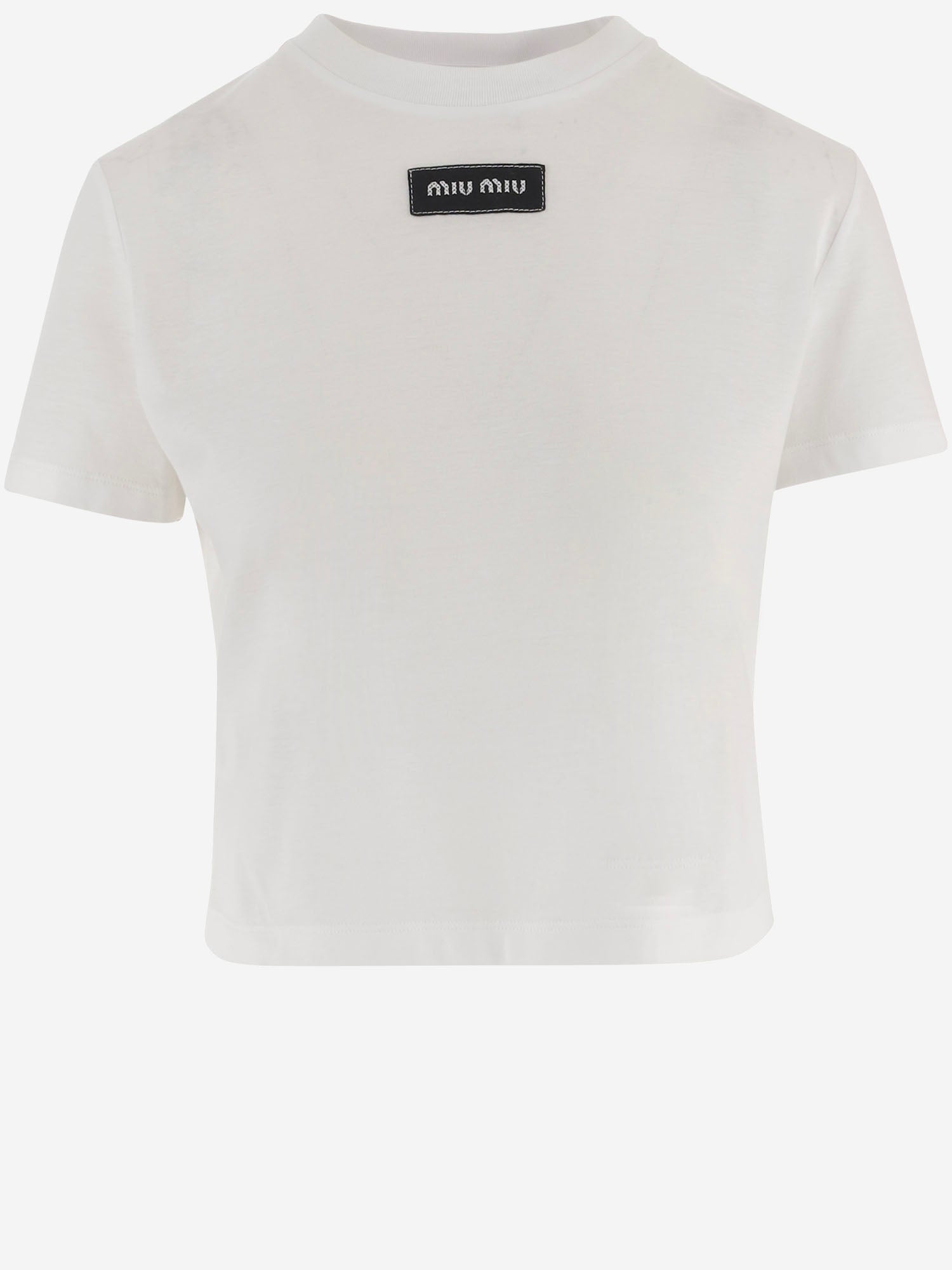 T-SHIRT IN COTONE CON LOGO MJNA45 6398F0009 MIU MIU 