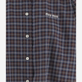 CAMICIA IN COTONE CON MOTIVO A QUADRI MK1659 19U3F057W MIU MIU 