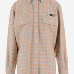 CAMICIA IN MISTO LANA CON MOTIVO A QUADRI MK2010 19CSF0EH3 MIU MIU 