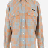 CAMICIA IN MISTO LANA CON MOTIVO A QUADRI MK2010 19CSF0EH3 MIU MIU 