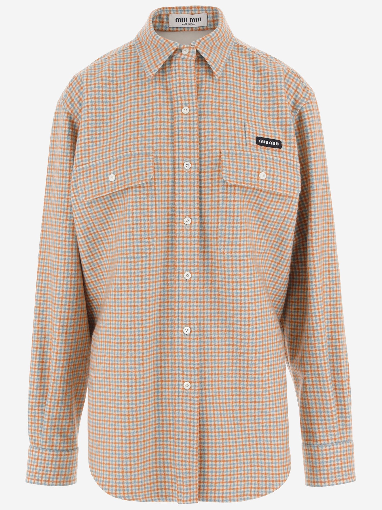 CAMICIA IN MISTO LANA CON MOTIVO A QUADRI MK2010 19CSF0EH3 MIU MIU 
