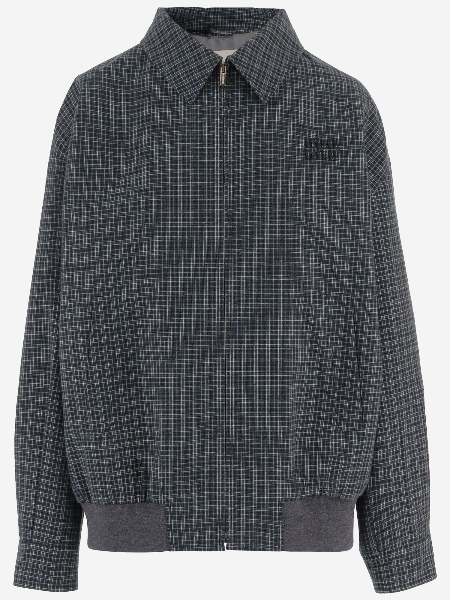 GIUBBOTTO IN COTONE CON MOTIVO A QUADRI ML1569 6210F0V9D MIU MIU 