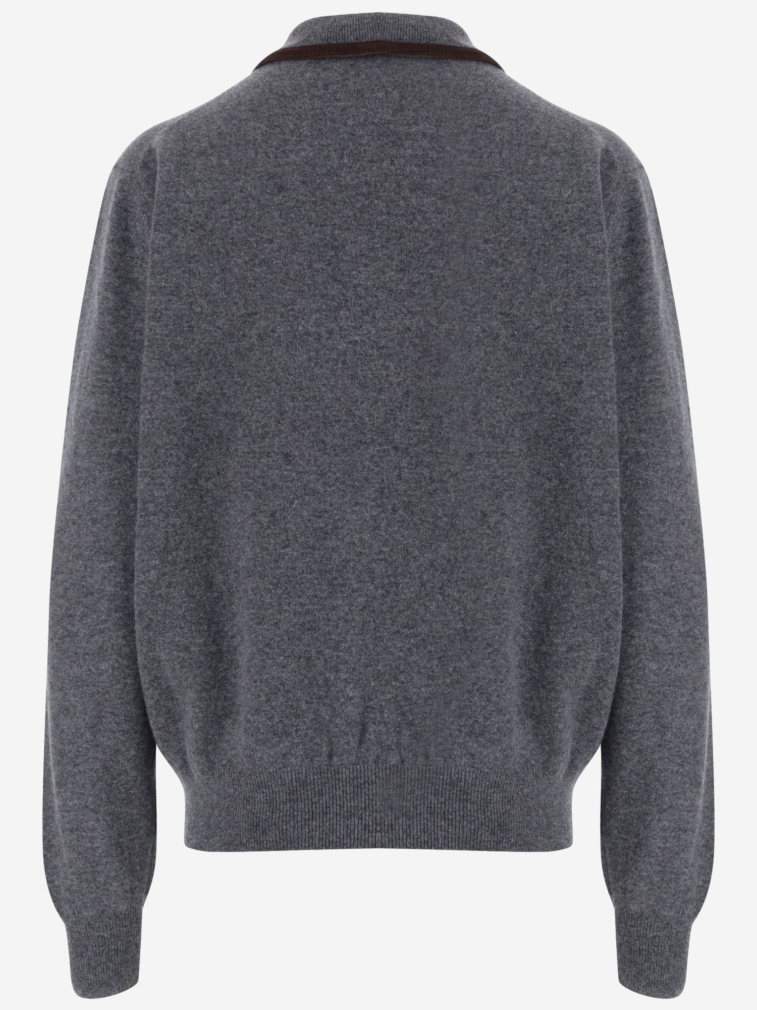 MAGLIA IN LANA E CASHMERE CON ZIP E PROFILI A CONTRASTO MMF03U 6029F0480 MIU MIU 