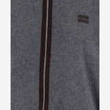 MAGLIA IN LANA E CASHMERE CON ZIP E PROFILI A CONTRASTO MMF03U 6029F0480 MIU MIU 