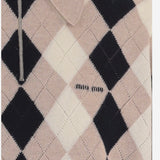 MAGLIONE IN CASHMERE CON COLLETTO E ZIP MML08B 6033F0006 MIU MIU 