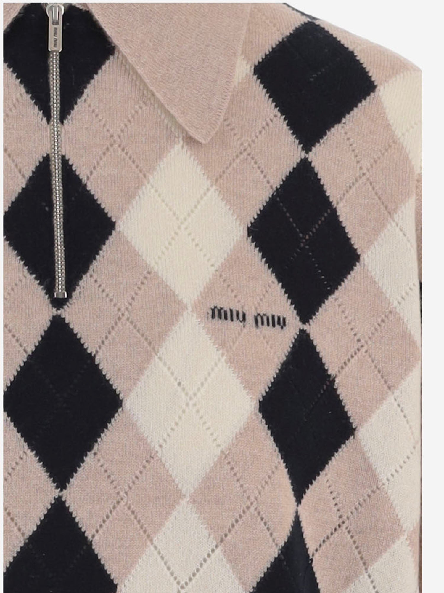MAGLIONE IN CASHMERE CON COLLETTO E ZIP MML08B 6033F0006 MIU MIU 