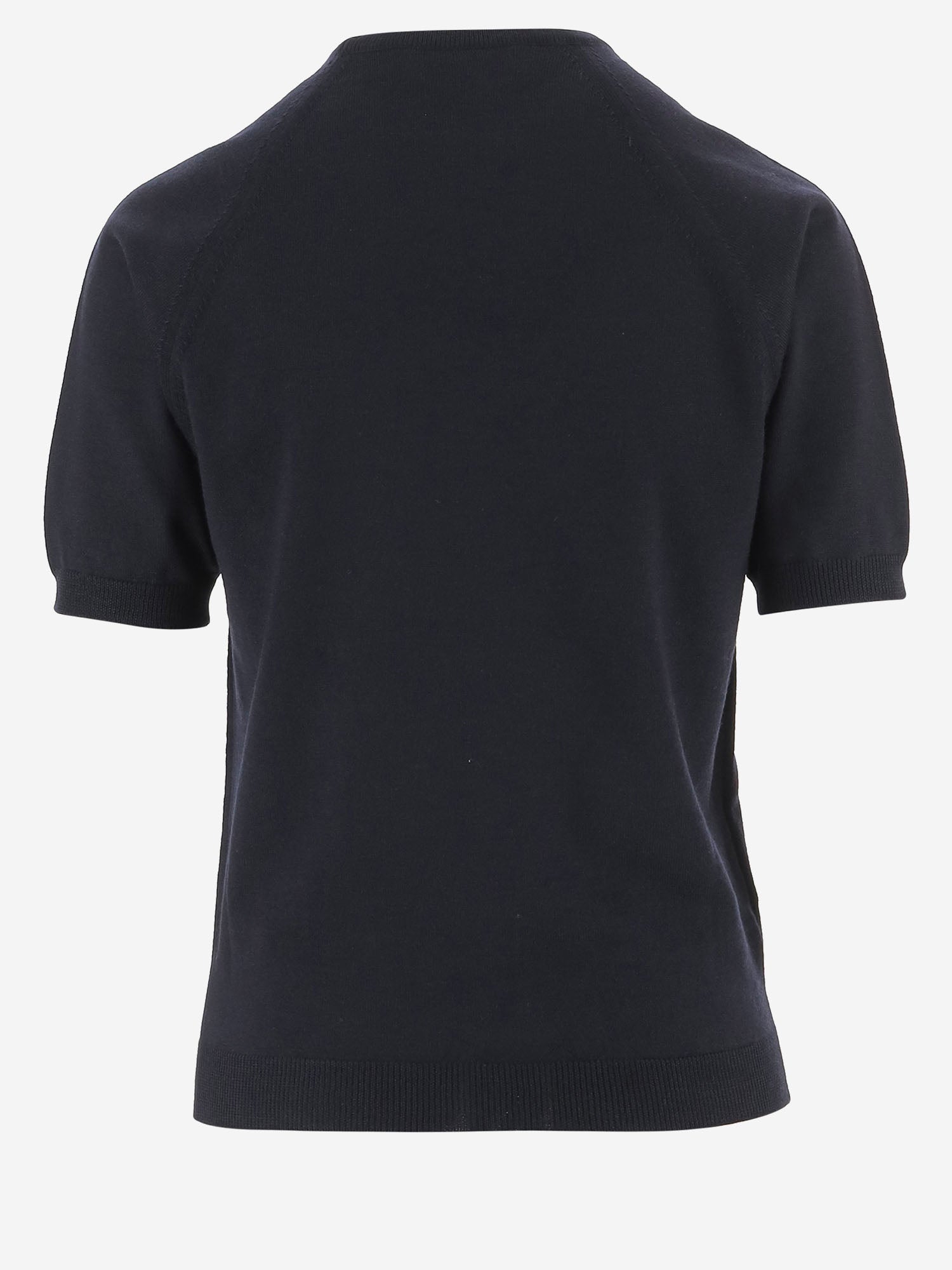 T-SHIRT IN LANA CON LOGO MMLA63 16WJF0008 MIU MIU 